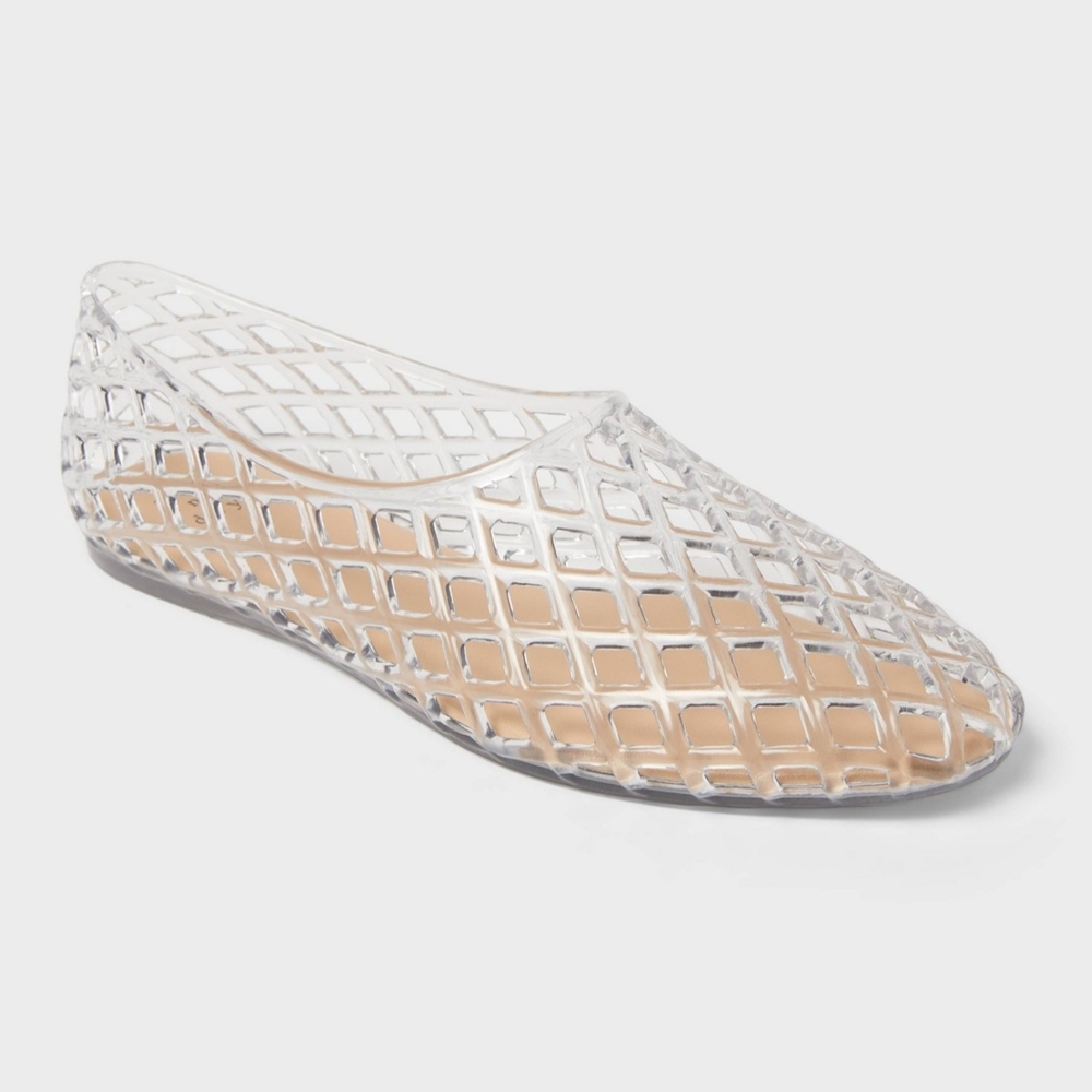 Clear Jelly Flats Yuri Womens Size 9
